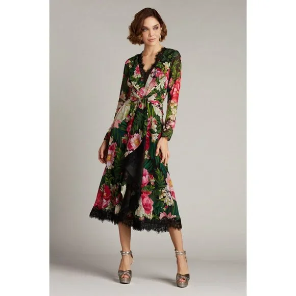 knee length dresses for ladies Joseph Ribkoff Animal Print Fit and Flare Dress – Flowy Chiffon Midi —  AfterRetail main image 1
